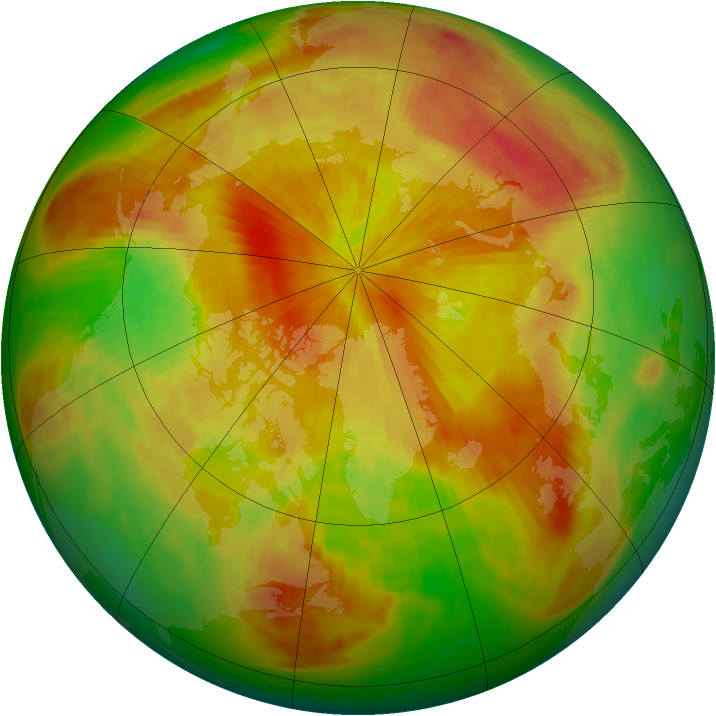 Arctic ozone map for 25 April 1989